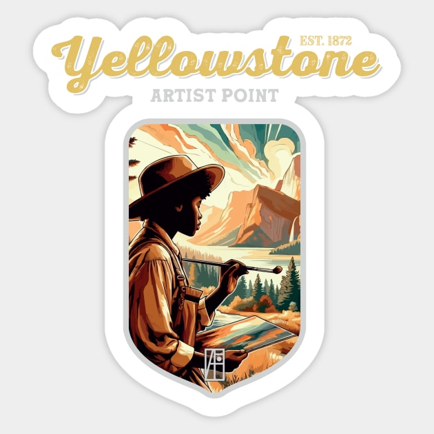 USA - NATIONAL PARK - YELLOWSTONE - Yellowstone Artists Point - 3 Sticker by ArtProjectShop